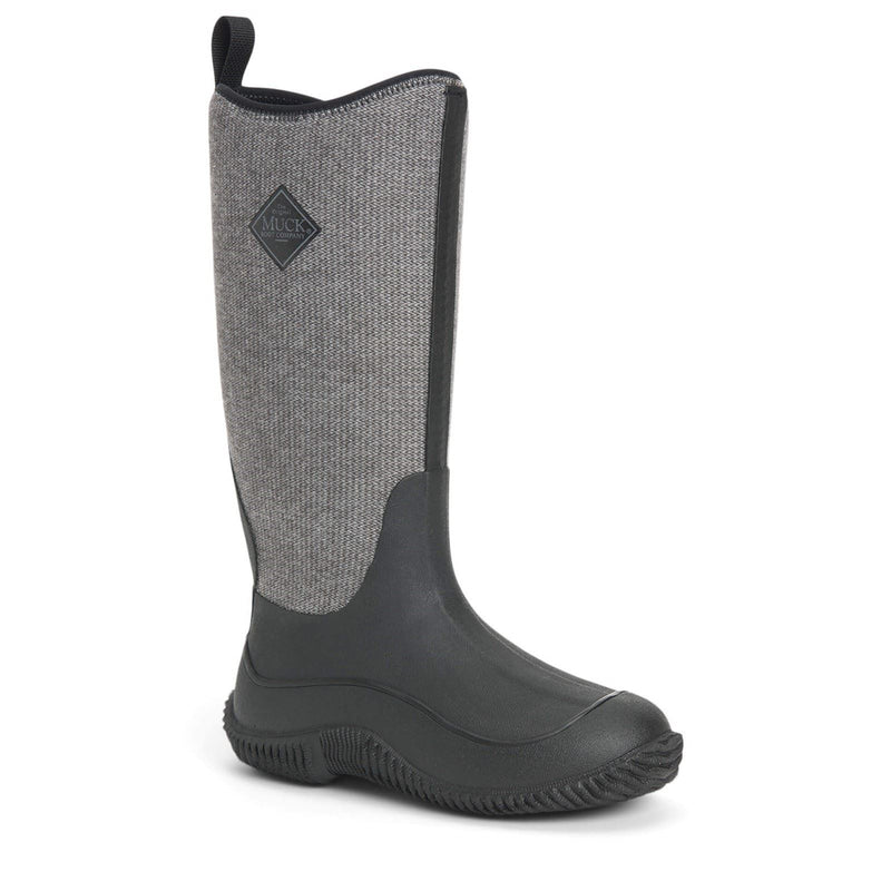 Muck Boots Hale Gummistiefel Schwarz Mit Flauschigem Hahnentrittmuster