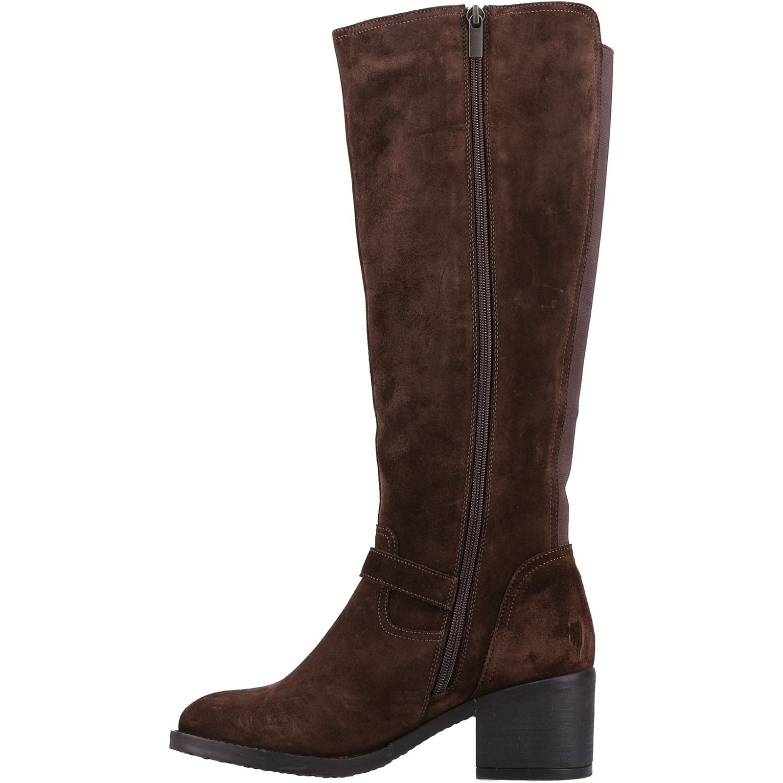 Hush Puppies Heidi Leder Damen Braune Wildlederstiefel