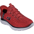 Skechers Summits Key Pace Textile Herren Sneaker In Rot/Schwarz