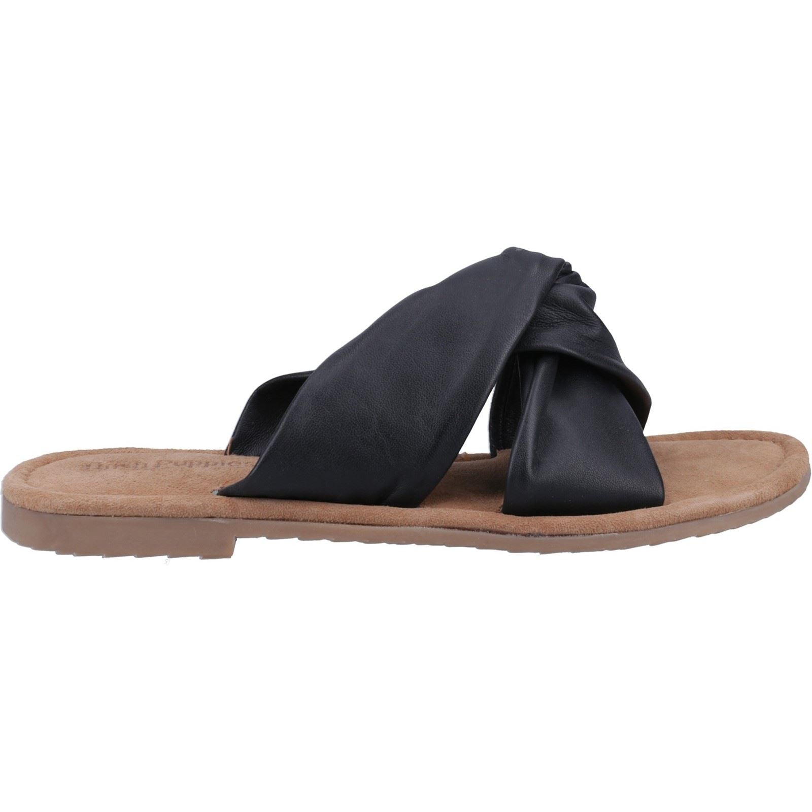 Hush Puppies Amy Wide Fit Damen Sandalen Aus Schwarzem Leder