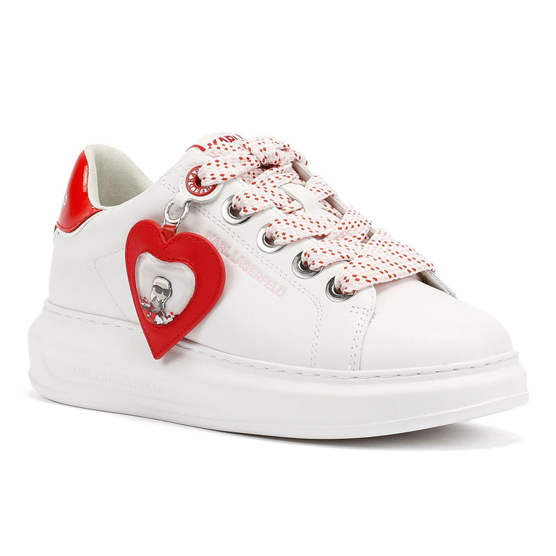 Karl Lagerfeld Kapri Valentine Pendant Damen Sneaker Aus Weißem Leder