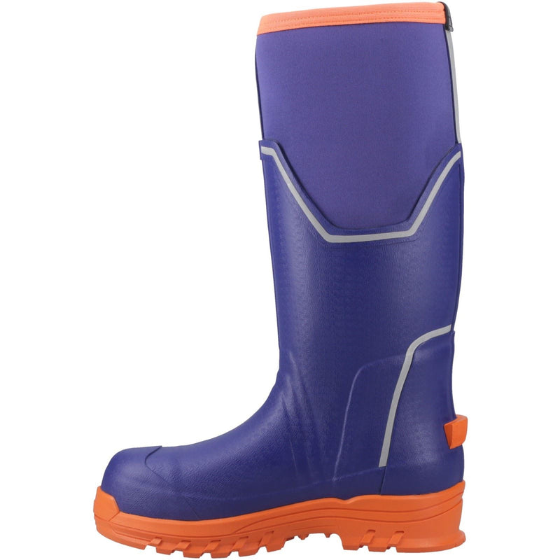 Muck Boots Grit S5 Damen Gummistiefel in Blau/Orange
