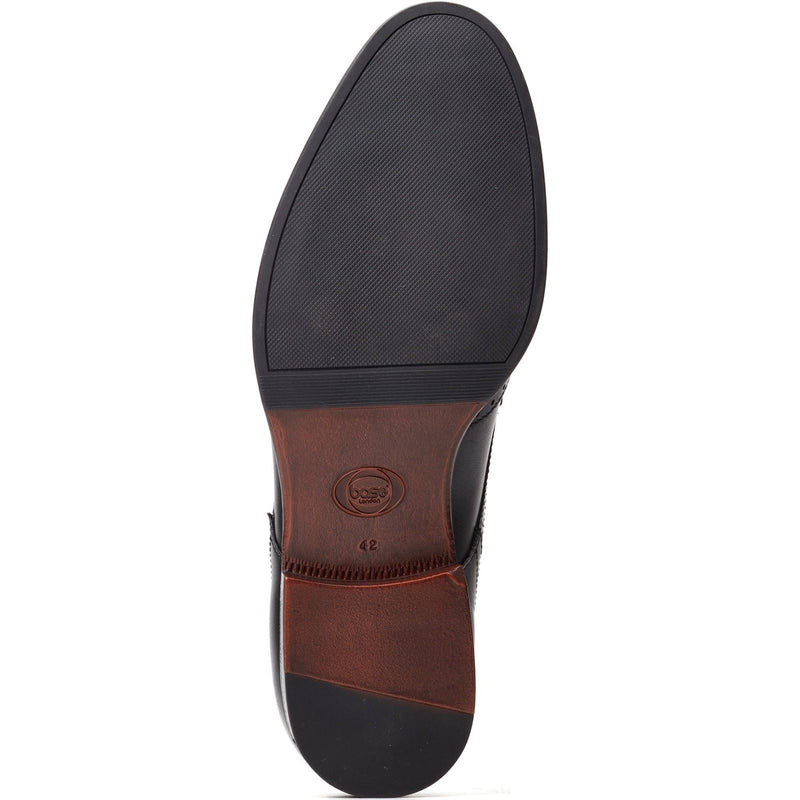 Base London Bell Leder Herren Schwarze Brogues Schuhe
