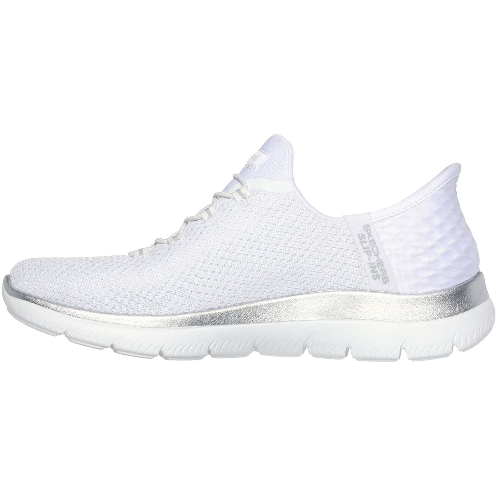 Skechers Summits Diamond Dream Damen Textil Sneaker In Weiß/Silber