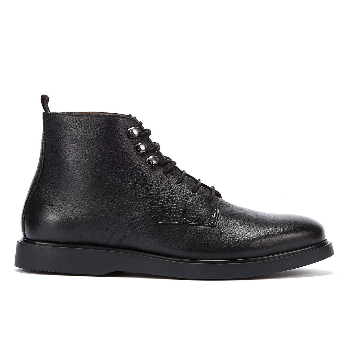 Hudson Kampf Spitze Leder Herrenstiefel In Schwarz