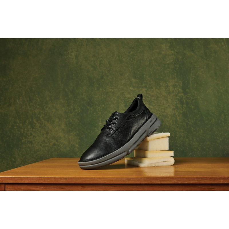 Hush Puppies Baylor Herren Schwarz Leder Sneakers