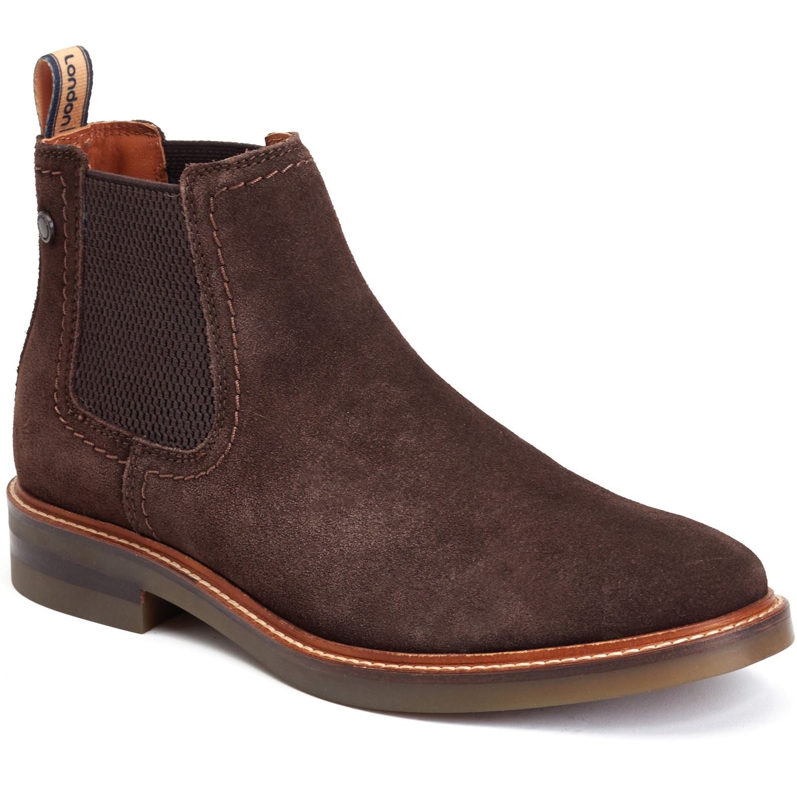 Base London Portland Leder Herren Stiefel In Verbranntem Braun