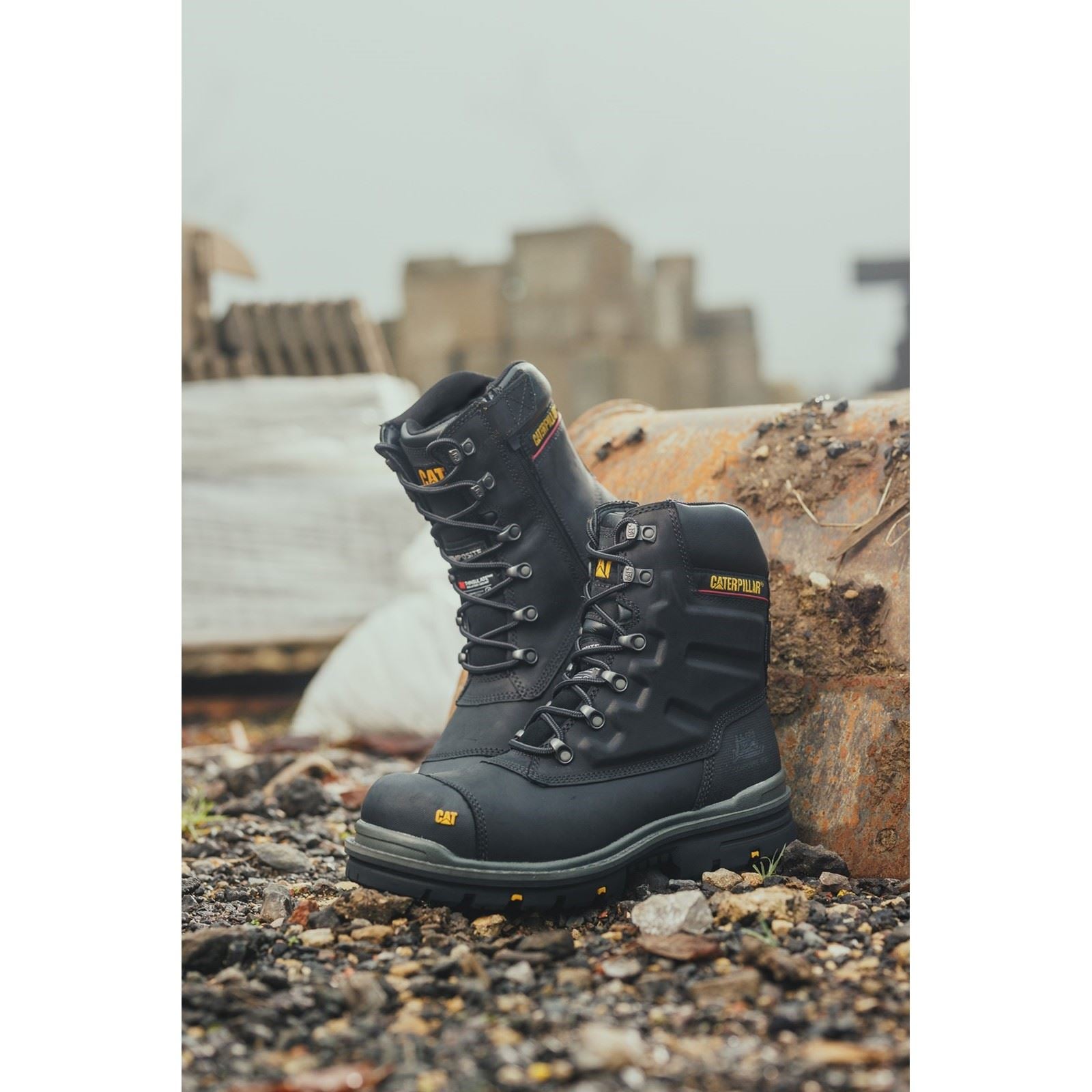 Caterpillar Premier Leder Schwarze Sicherheitsstiefel