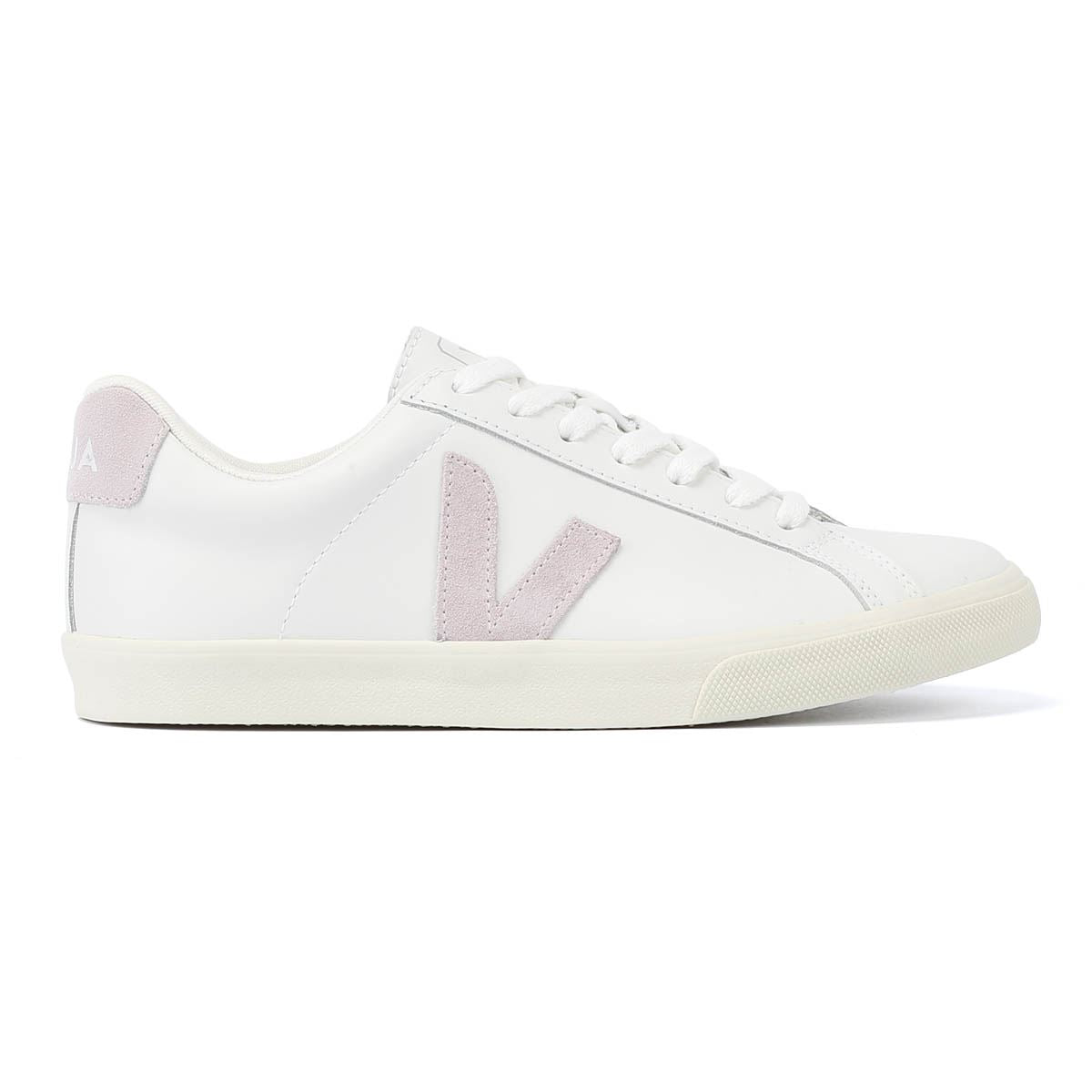Veja Esplar Leder-Damensneakers In Weiß/Flieder