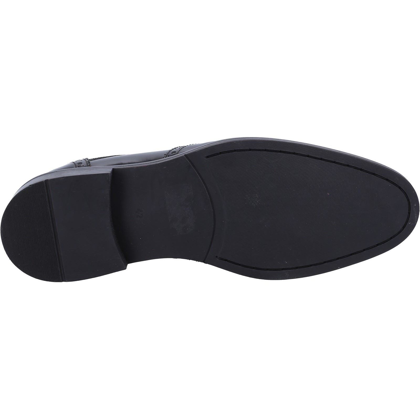 Hush Puppies Dustin Brogue Patent Herrenschuhe Aus Schwarzem Lackleder