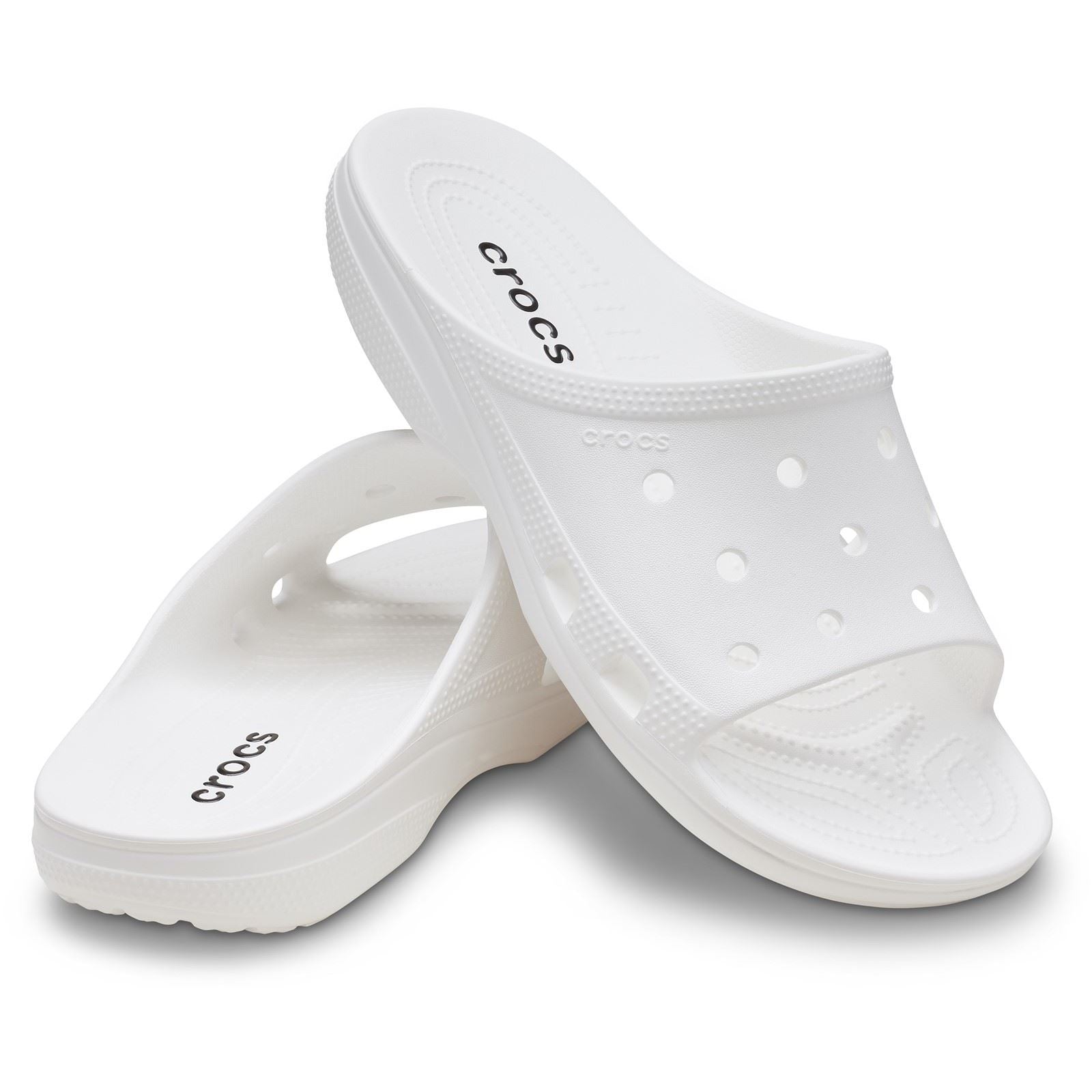 Crocs Classic Slide Thermoplastische Damenweiße Pantoletten