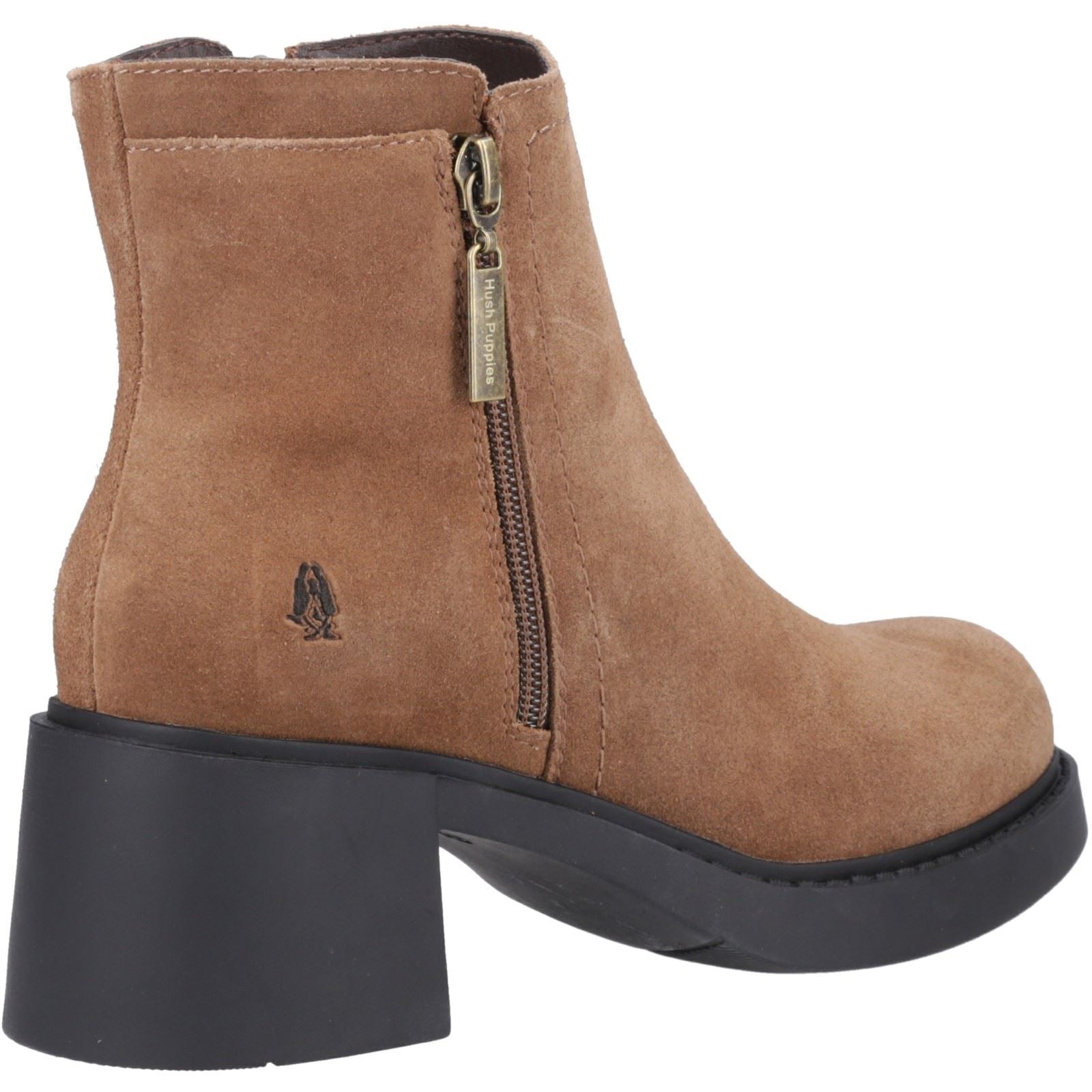 Hush Puppies Adele Damen Wildleder Stiefeletten mit Absatz in Braun