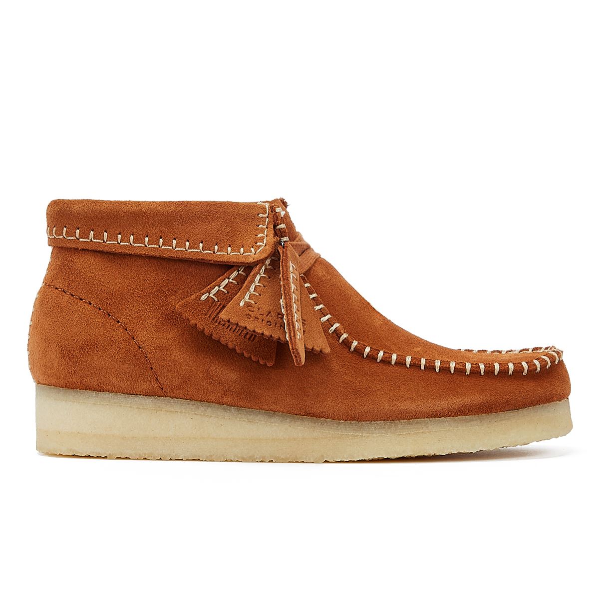 Clarks Wallabee-Stitch-Wildlederdamenstiefel In Ingwer