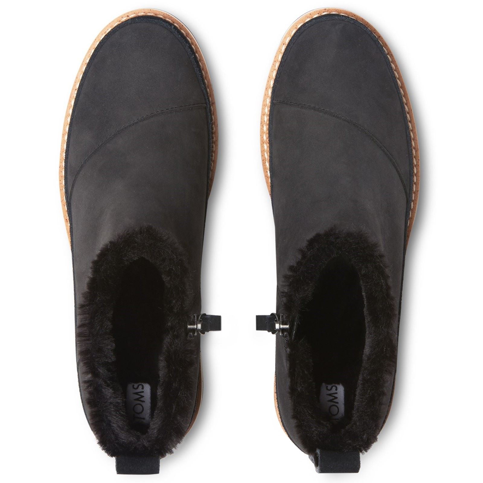 TOMS Marlo Leder Damen Schwarze Stiefel