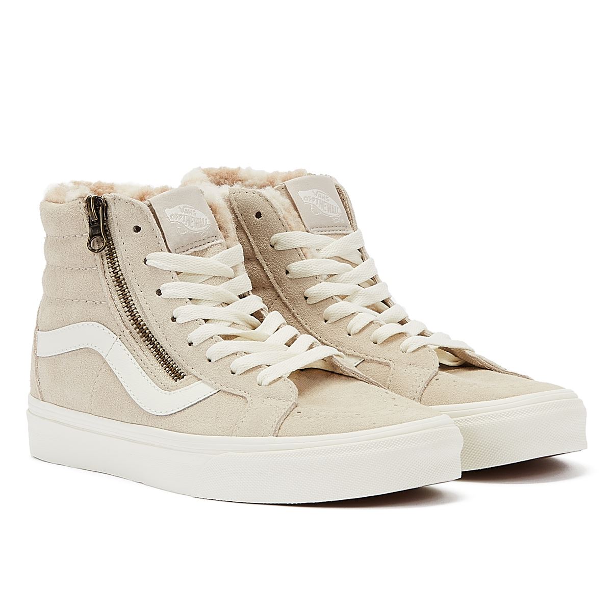 Vans Sk8-Hi Side-Zip-Eiche Damen Graue Turnschuhe