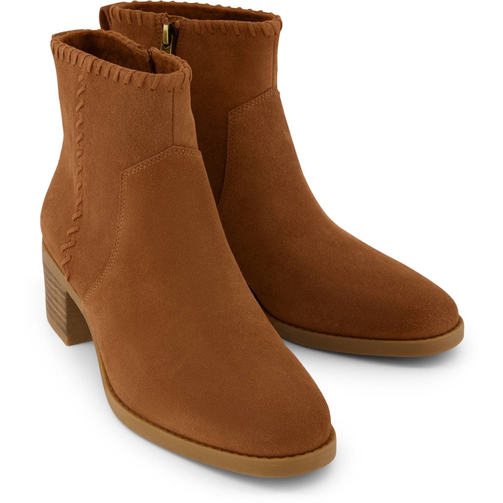 TOMS Delilah Heeled Wildleder Damen Tan High Heels Stiefeletten