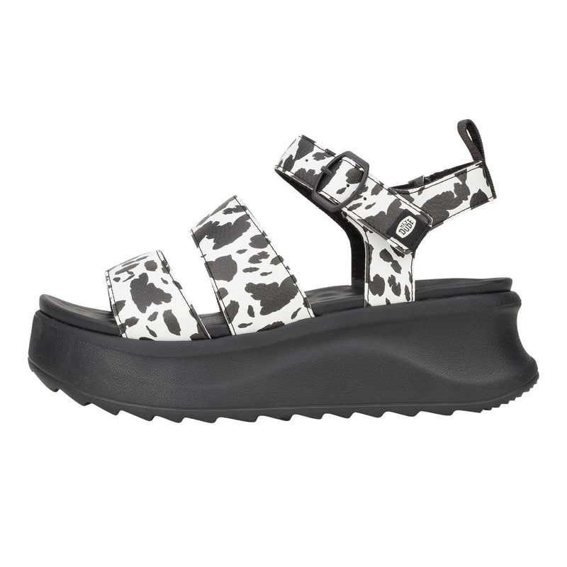 HEYDUDE Delray Buckle Animal Damen Sandalen Aus Synthetik In Schwarz/Weiß