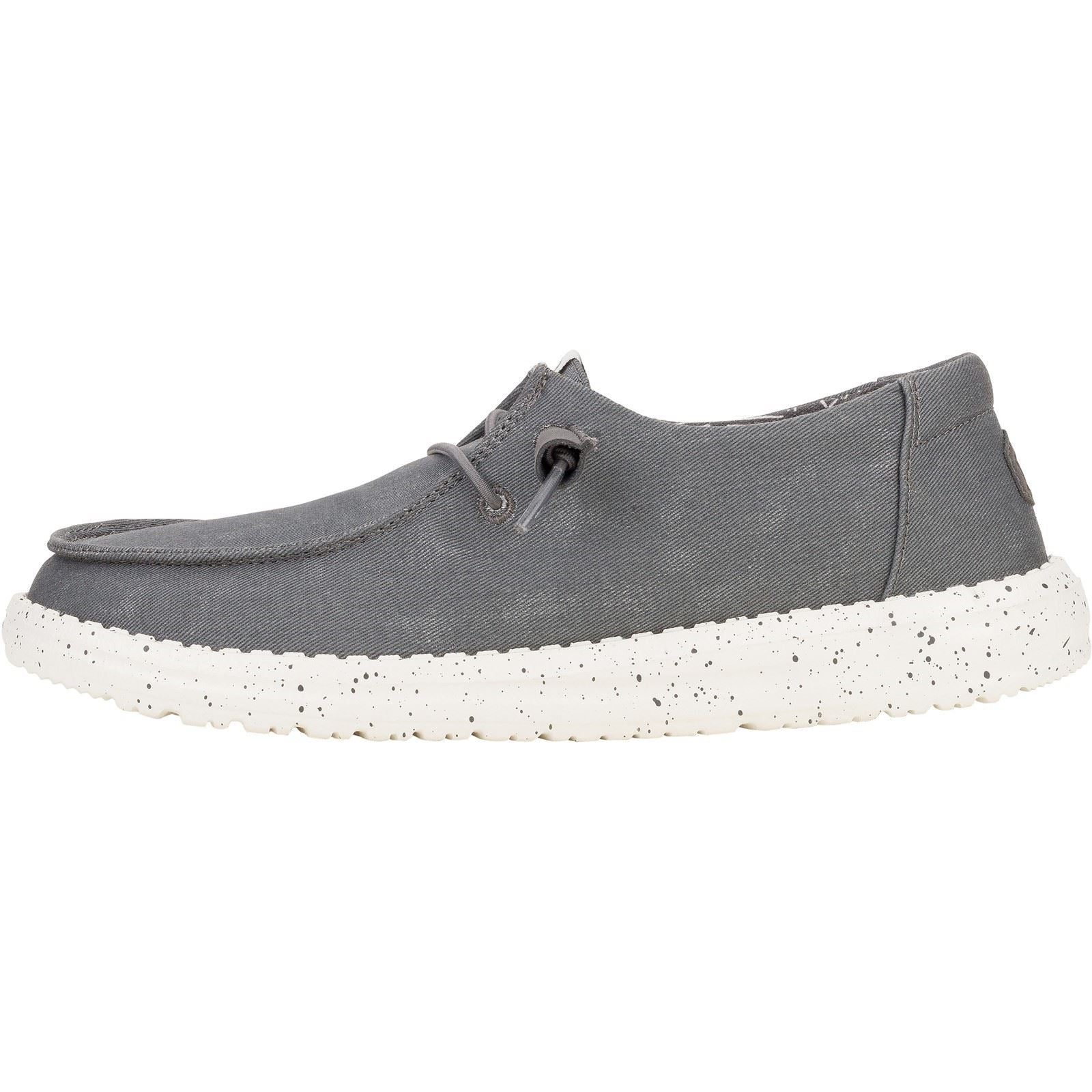 HEYDUDE Wendy Canvas 100% Baumwoll-Damendunkelgraue Loafer