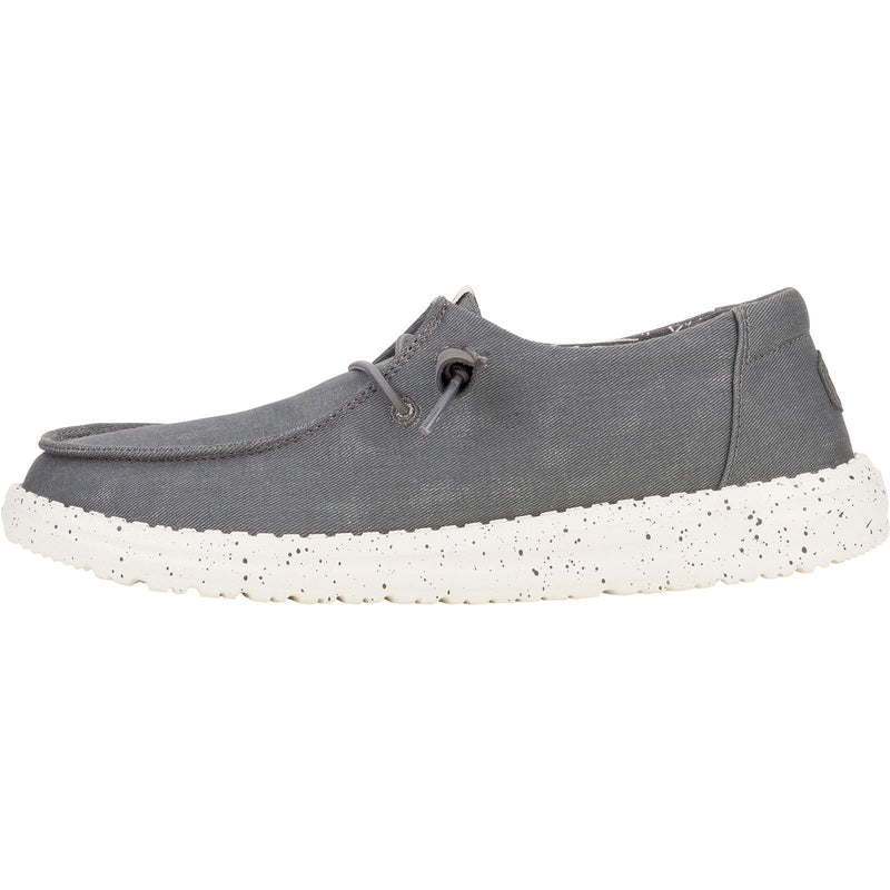 HEYDUDE Wendy Canvas 100% Baumwoll-Damendunkelgraue Loafer