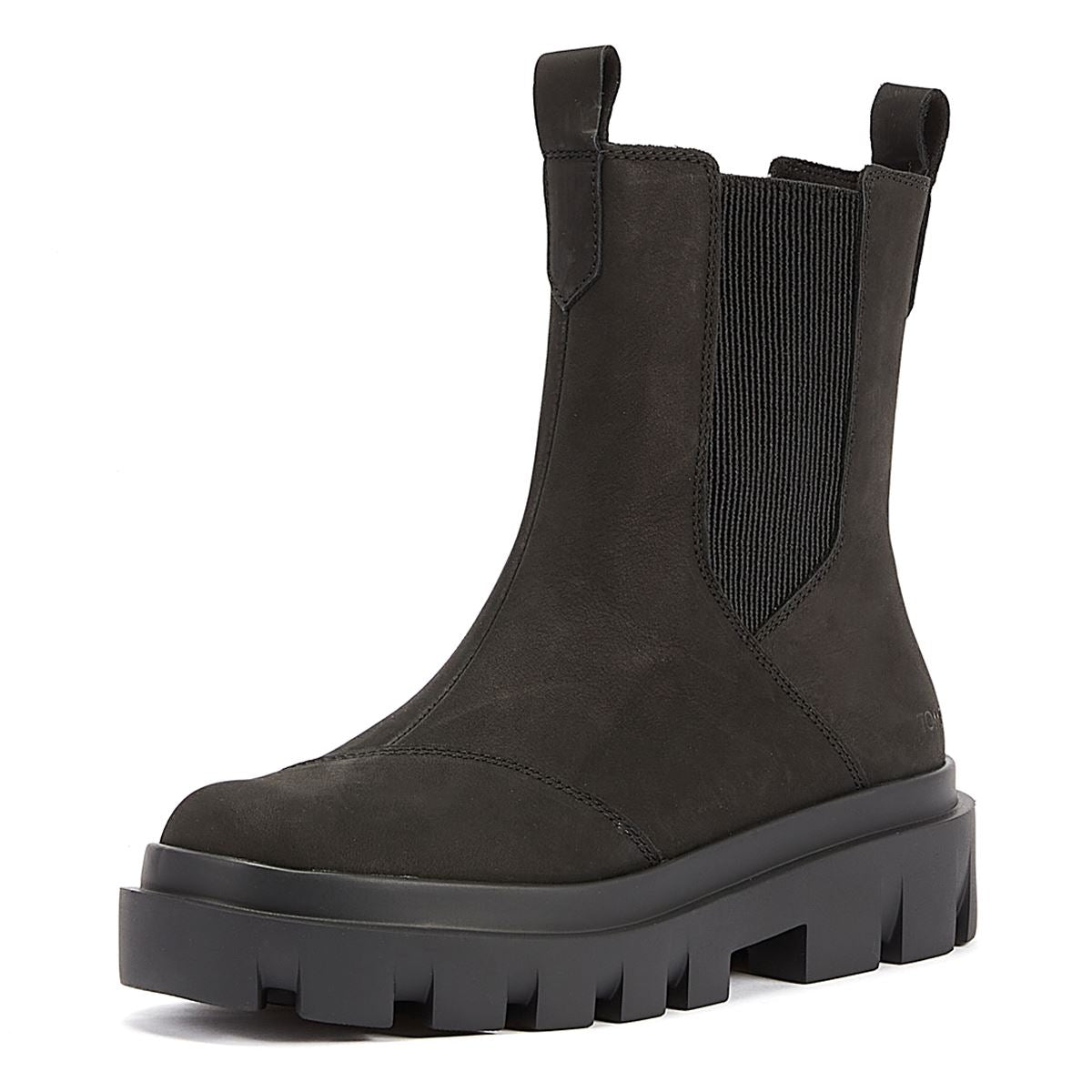 TOMS Rowan Leder Damen Schwarze Stiefel