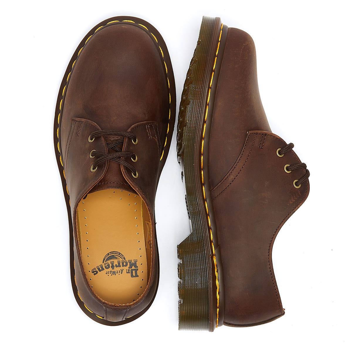 Dr. Martens 1461 Crazy Horse Herren Gaucho Braun Leder Schuhe