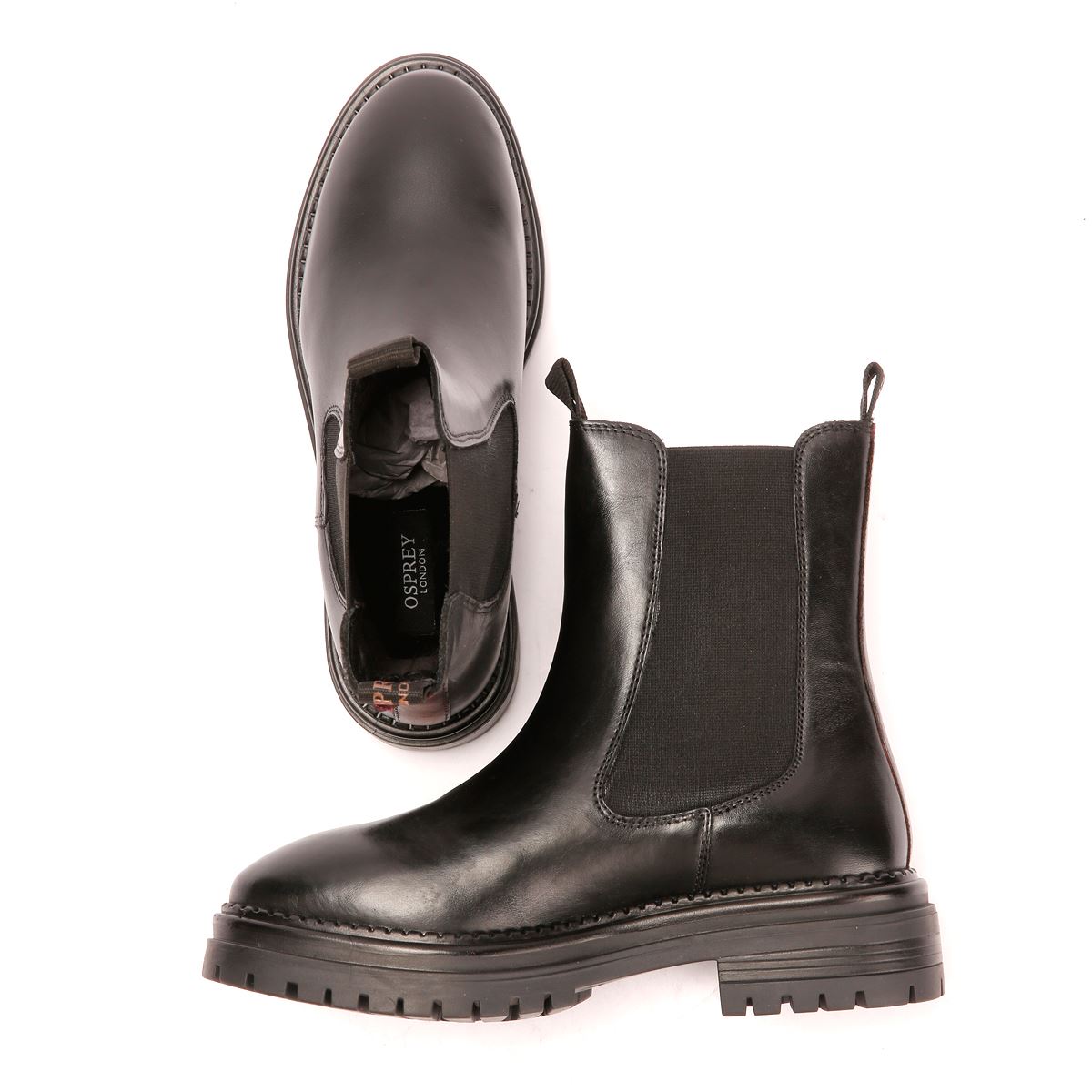 Osprey London The Hampton Chelsea Leder Damen Schwarze Stiefel