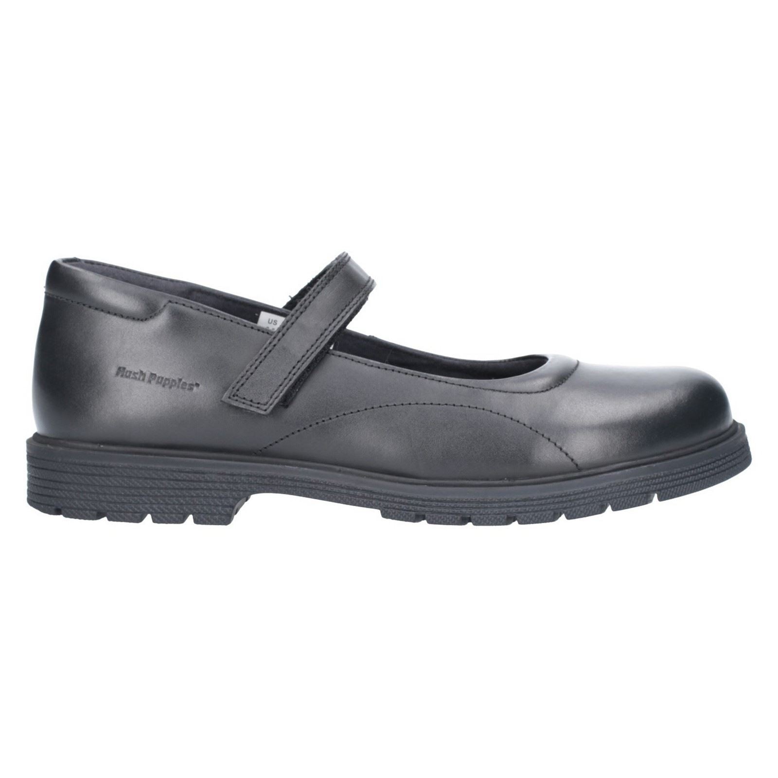 Hush Puppies Tally Senior Mädchenschuhe Aus Schwarzem Leder