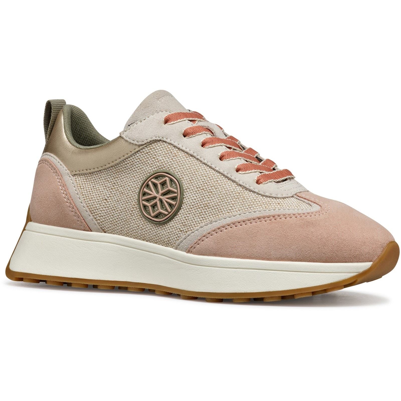 Geox D AMABEL Synthetische Polyurethan Damen Sneaker In Hellbraun/Lichttaupe