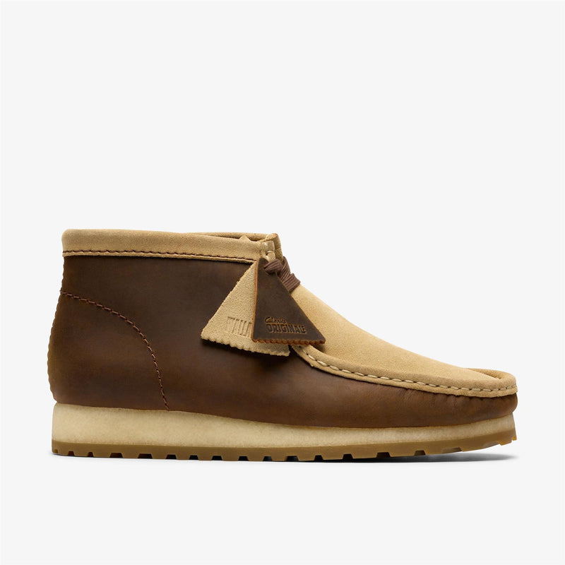Clarks Originals Wallabee RB Combi Leder Herren Stiefel Braun