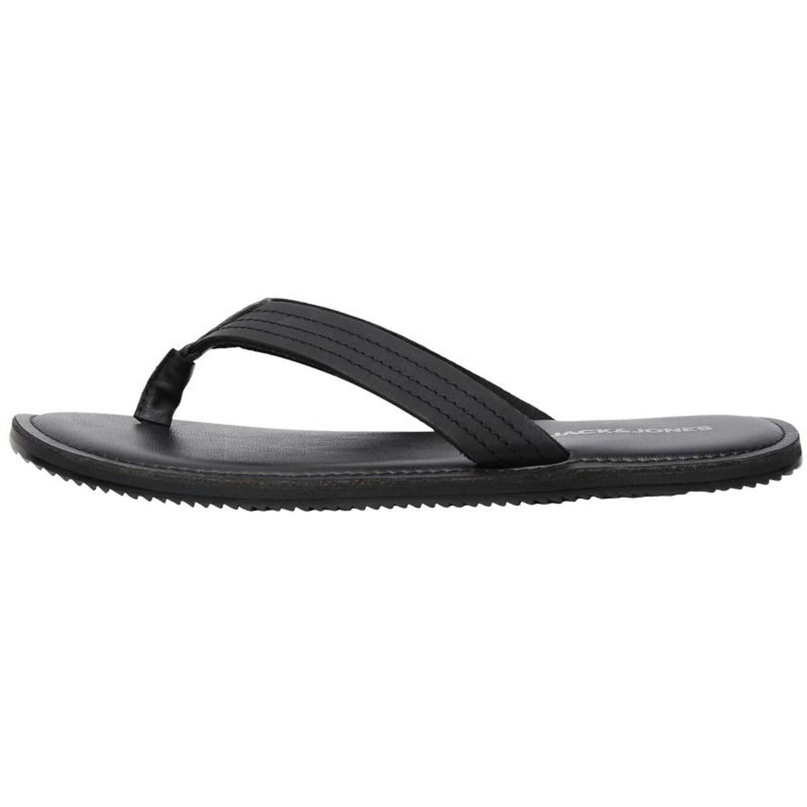 Jack & Jones Washton Herren Zehentrenner Aus Anthrazitfarbenem Leder