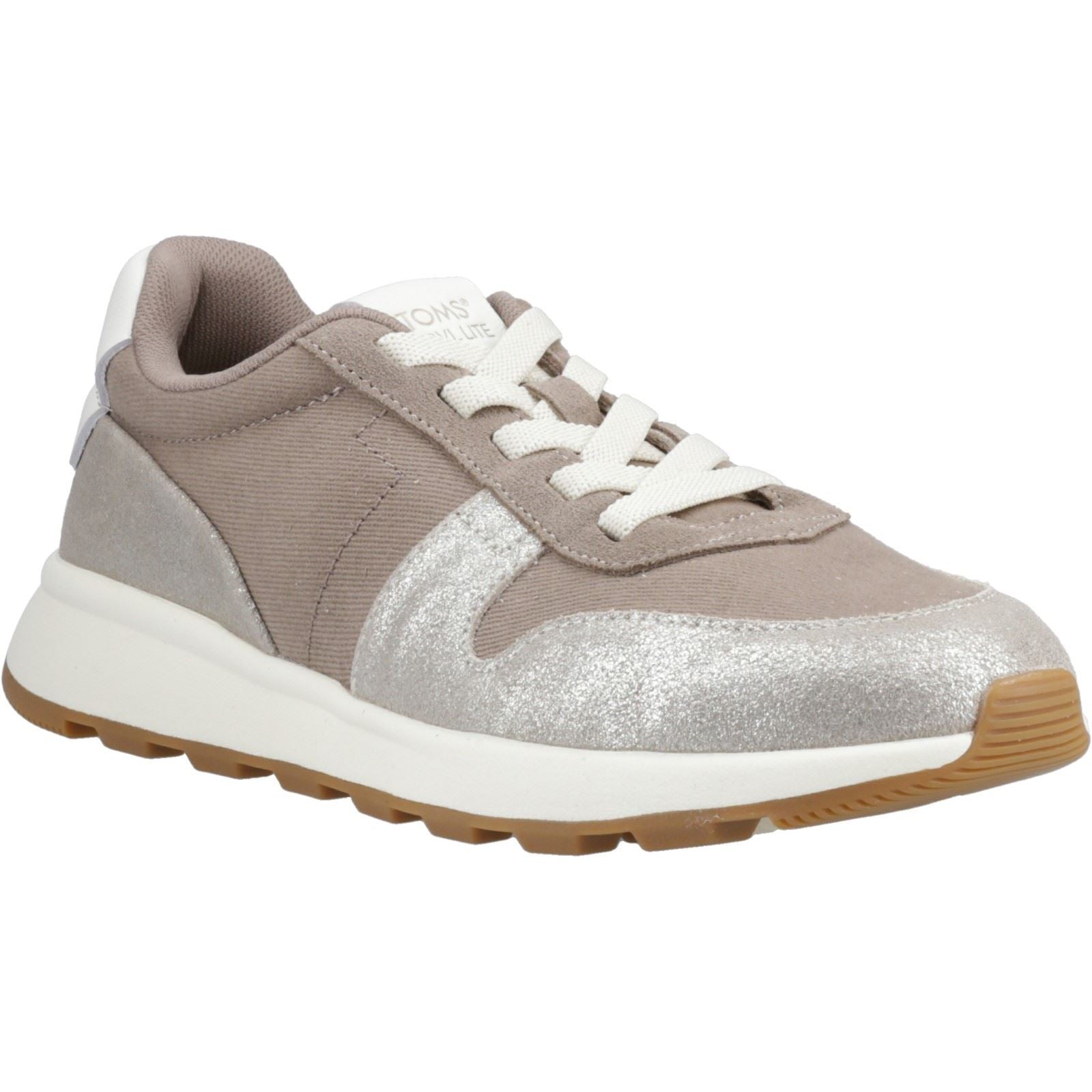 TOMS TRVL Lite Retro Leder Damen Silber Sneakers