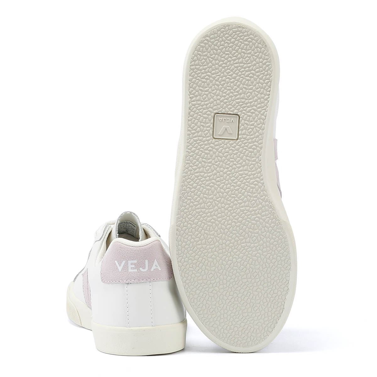 Veja Esplar Leder-Damensneakers In Weiß/Flieder