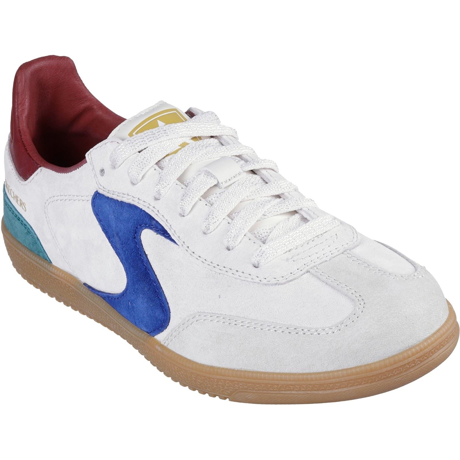 Skechers Hotshot For The Win Leder Damensneaker in Hellgrau/Mehrfarbig