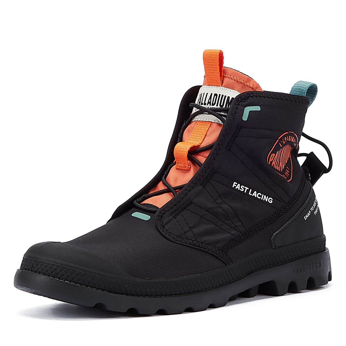 Palladium Pampa Travel Lite Herren-Schwarze Farbe Nylon-Stiefel