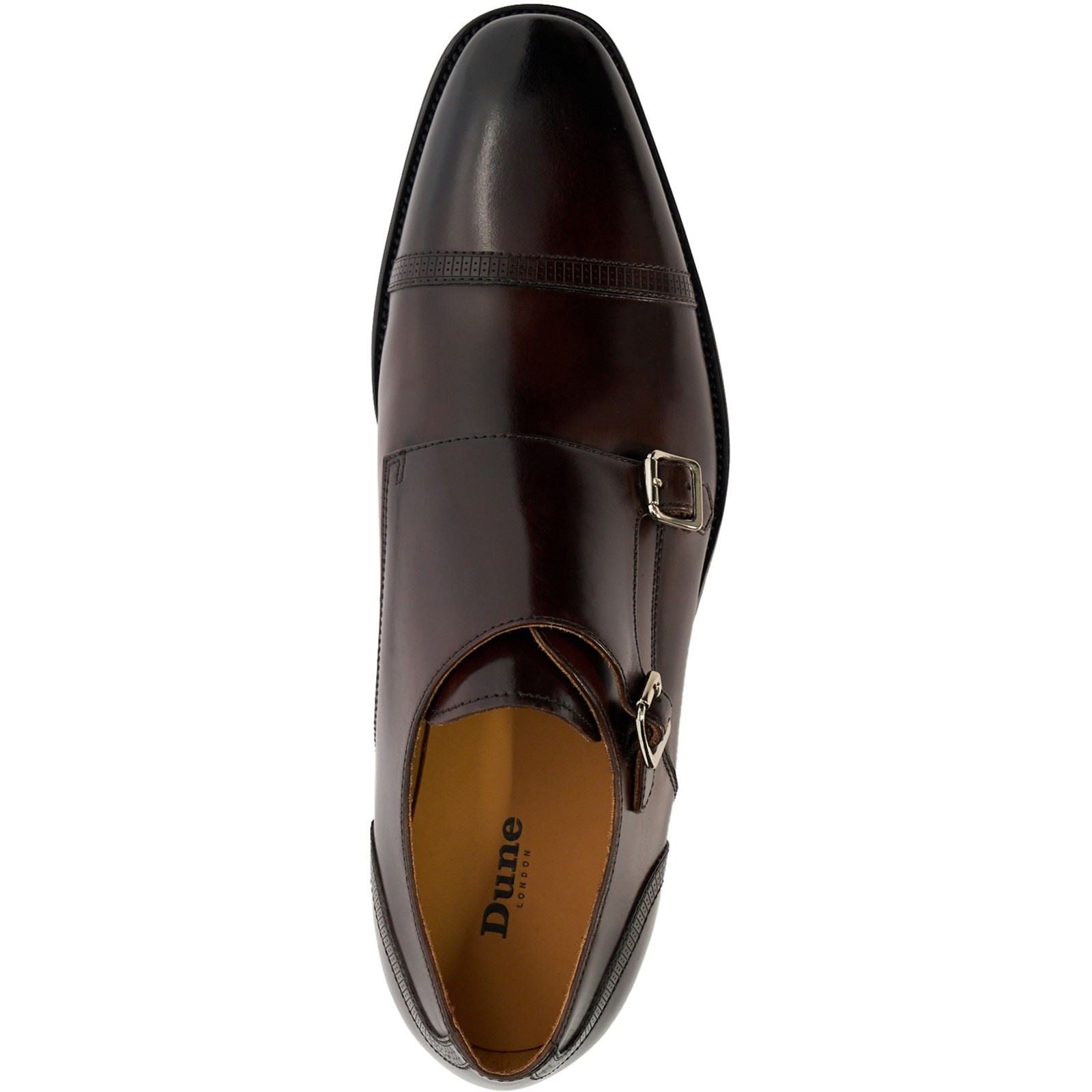 Dune Saloon Herrenschuhe Aus Braunem Leder Mit Doppel Monk Riemen