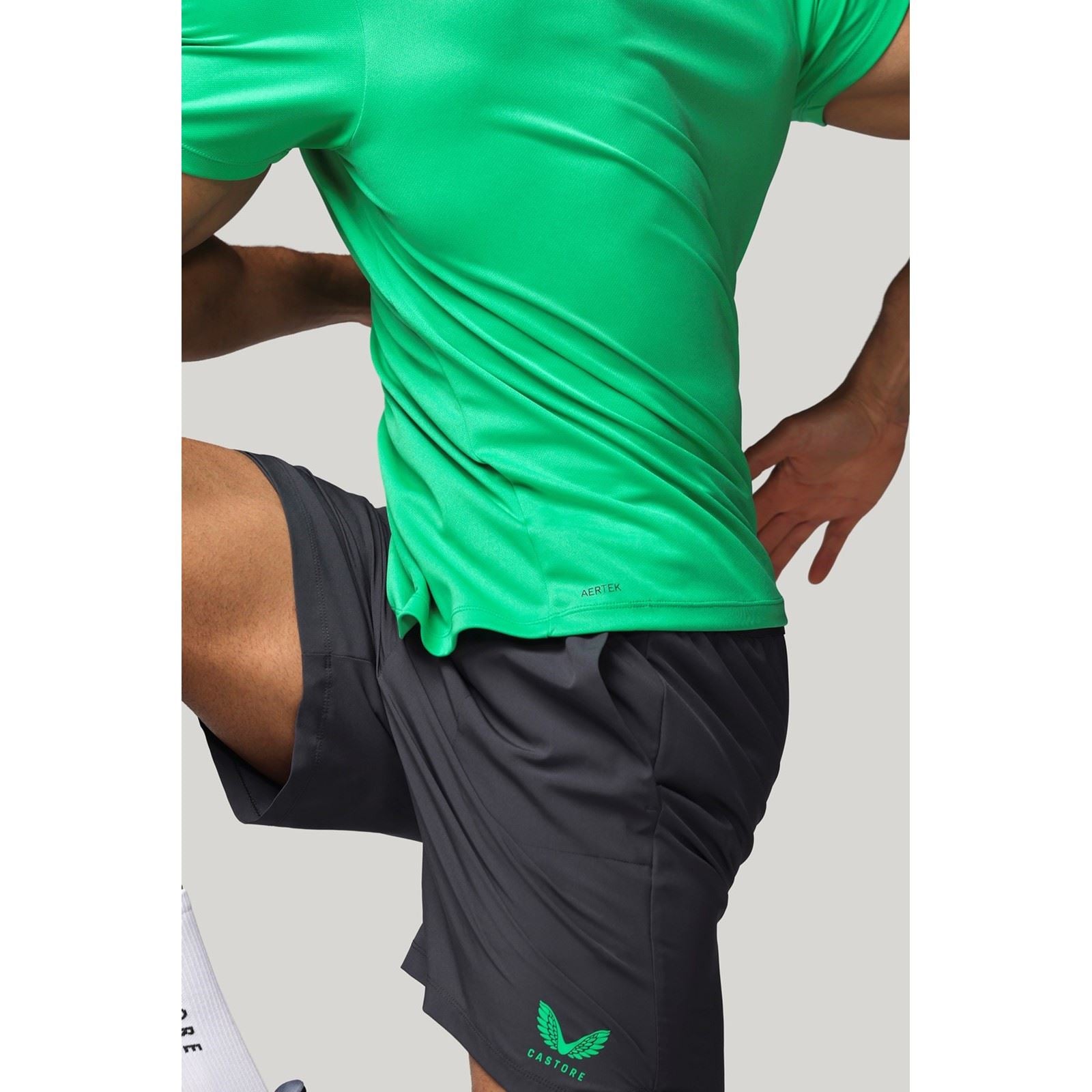 Castore Short Sleeve Polyester Herren Grünes Activewear T-Shirts