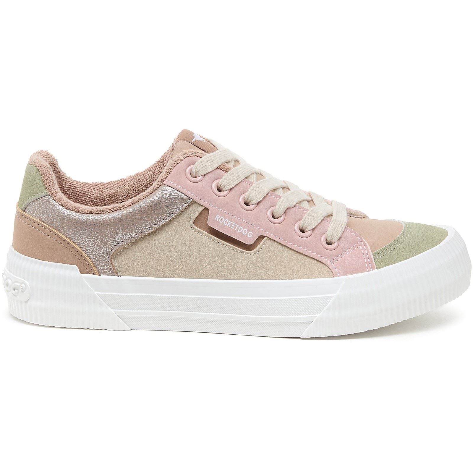 Rocket Dog Cheery Blocked Pu/Seude Damensneaker In Taupe