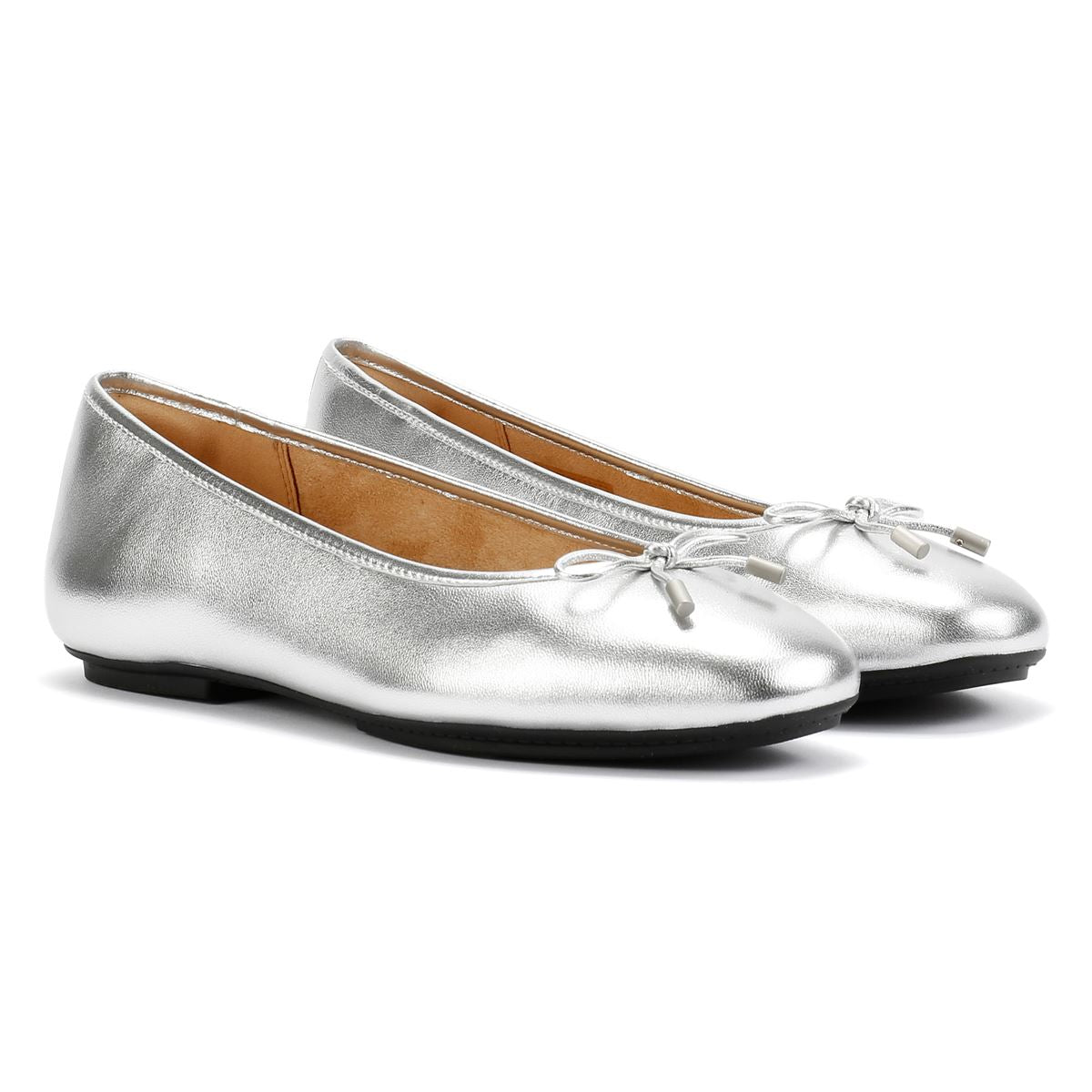 FitFlop Delicato Damen-Silber-Flats Aus Metallic-Leder