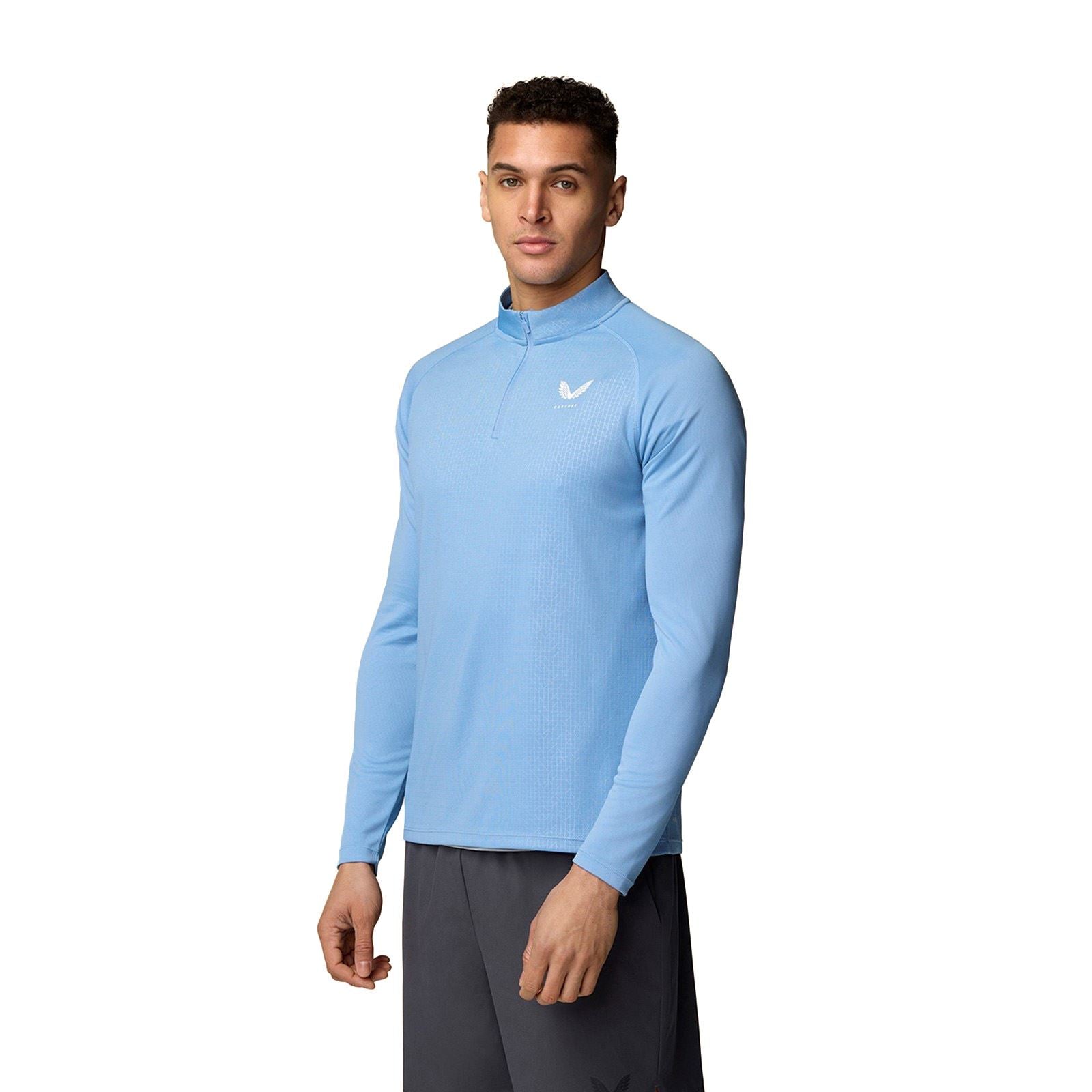 Castore Adapt 1/4 Zip Top Polyester Herren Schwarze Farbe Sport-T-Shirts