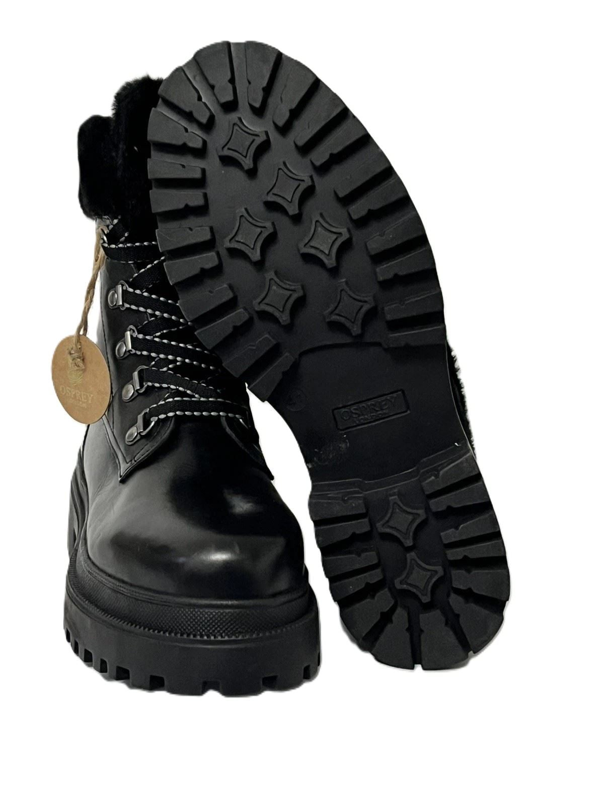 Osprey London The Budapest Leder Damen Schwarze Stiefel