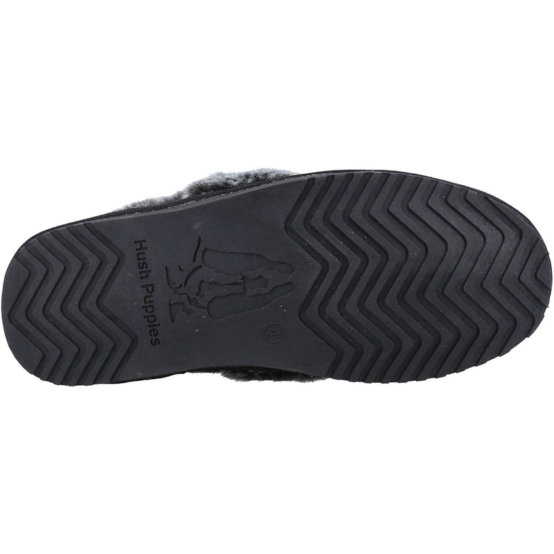 Hush Puppies Ariel Wildleder Damen Hausschuhe In Schwarz