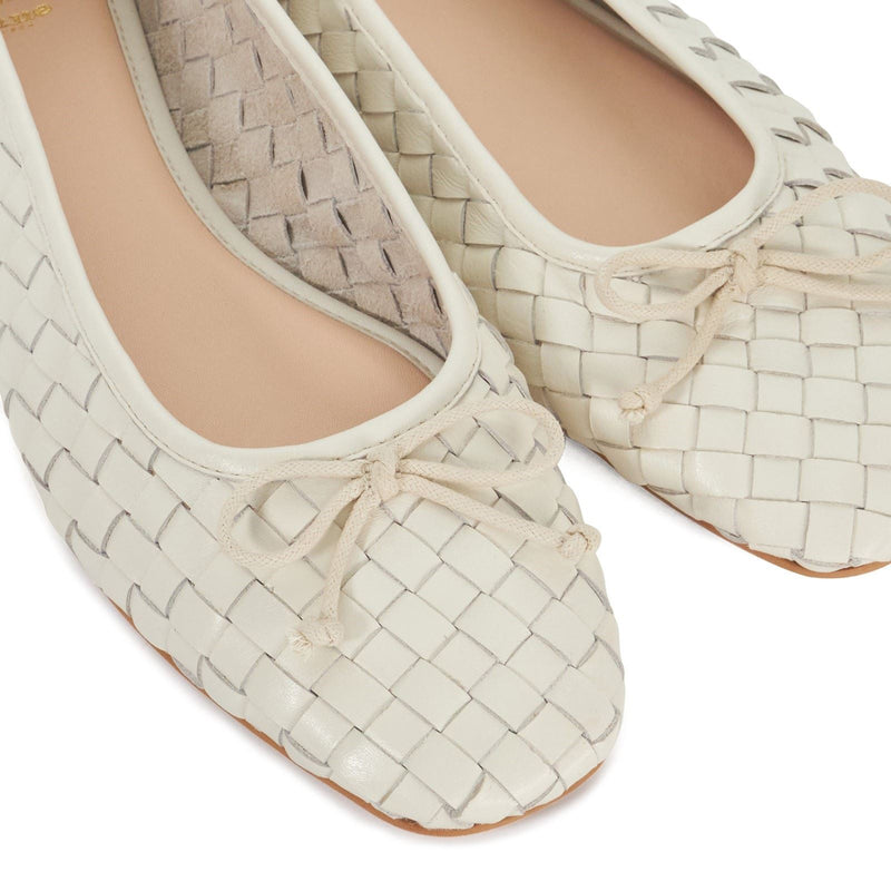 Dune Heat Damen Flachschuhe Aus Leder In Ecru