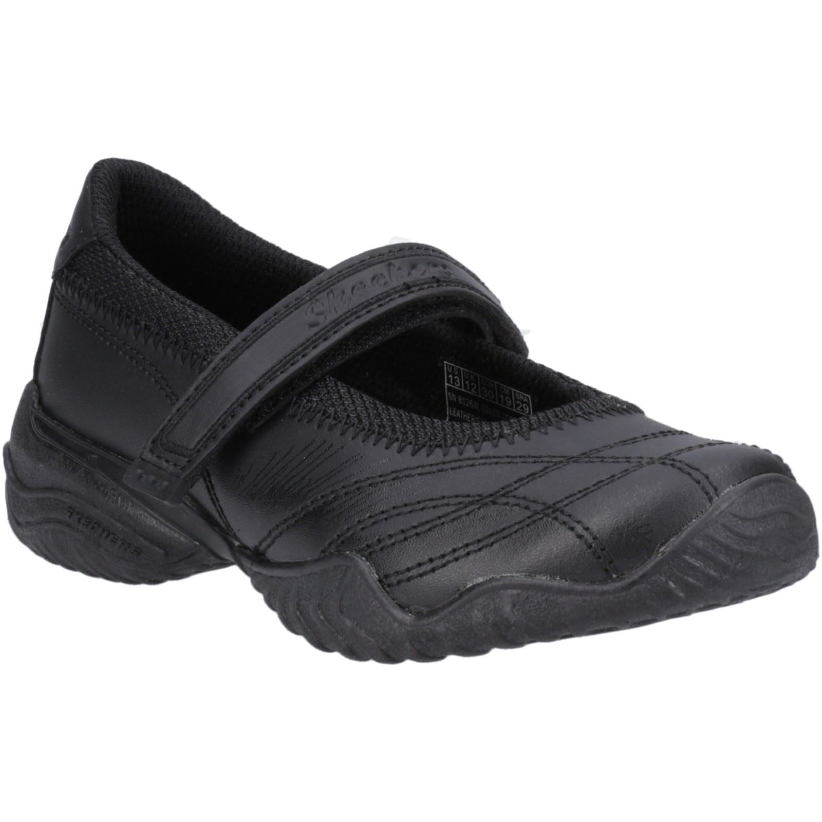 Skechers Velocity Pouty Mädchenschuhe Aus Schwarzem Leder
