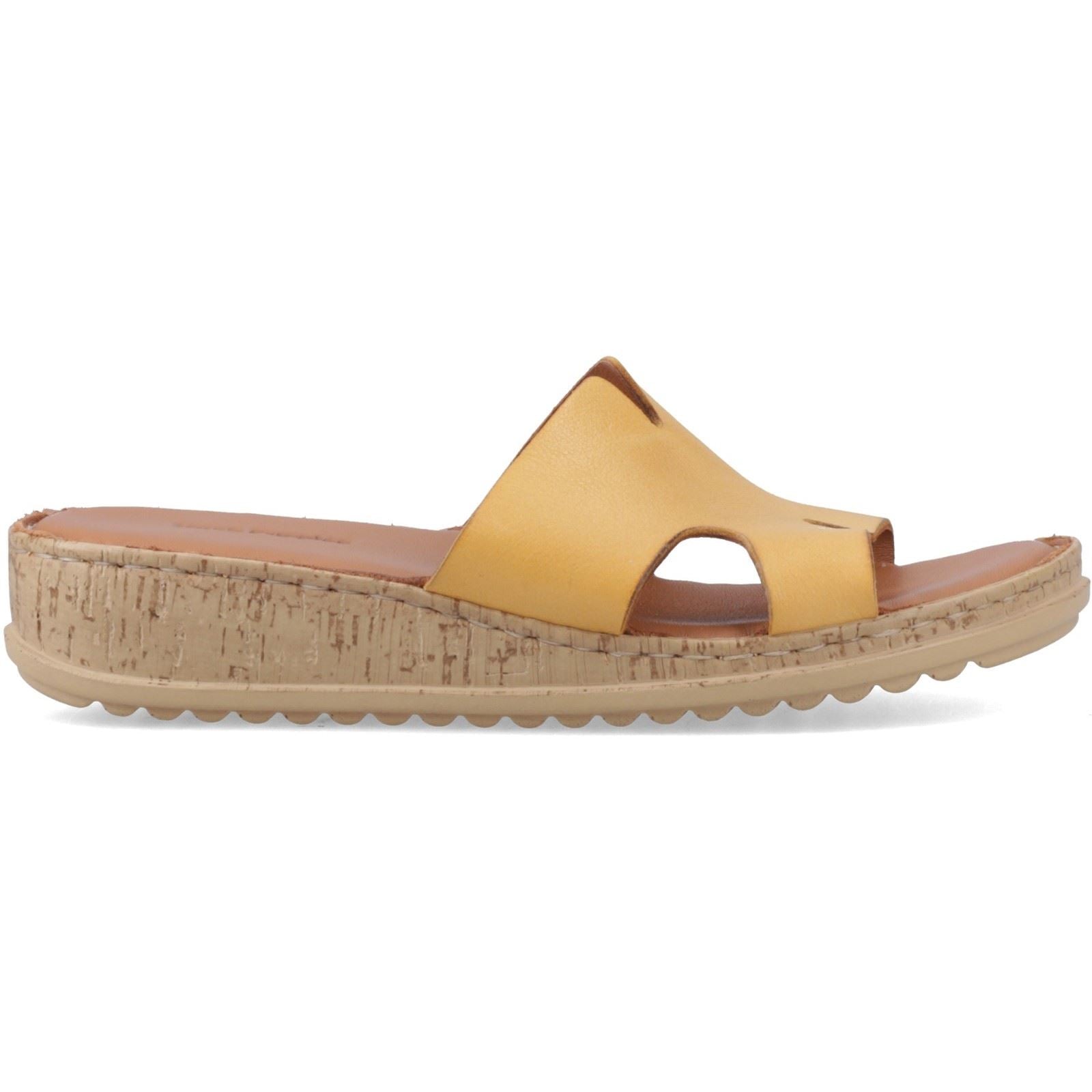 Hush Puppies Eloise Leder Frauen Senfgelbe Sandalen