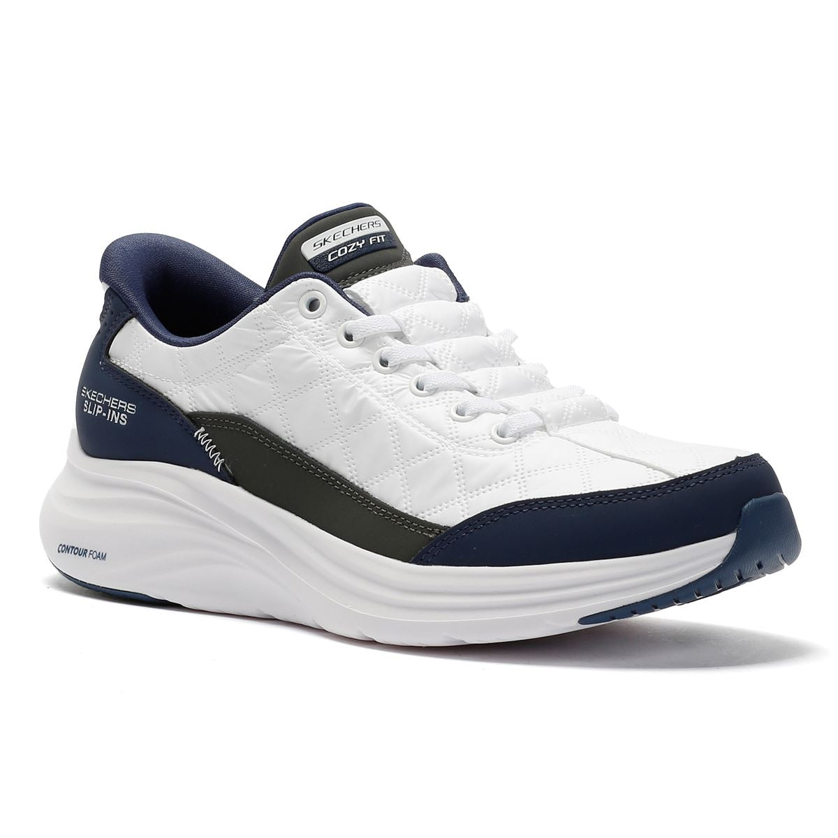 Skechers Slip-Ins Contour Foam Cozy Fit Damen Weiße Sneakers