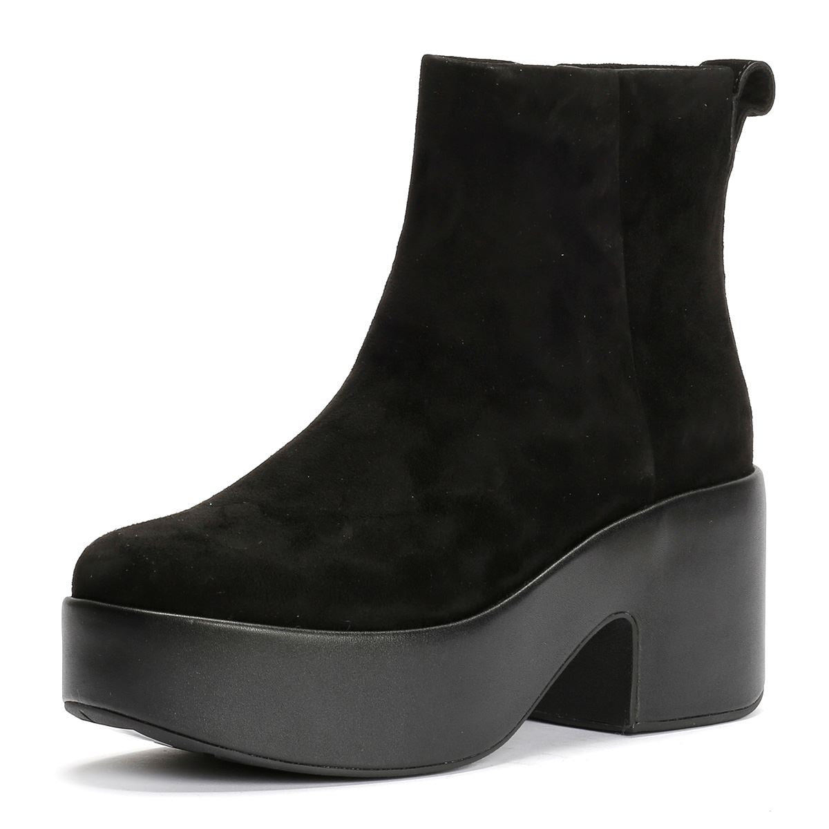 FitFlop Platfforms Heeled Wildlederschwarze Damenstiefel