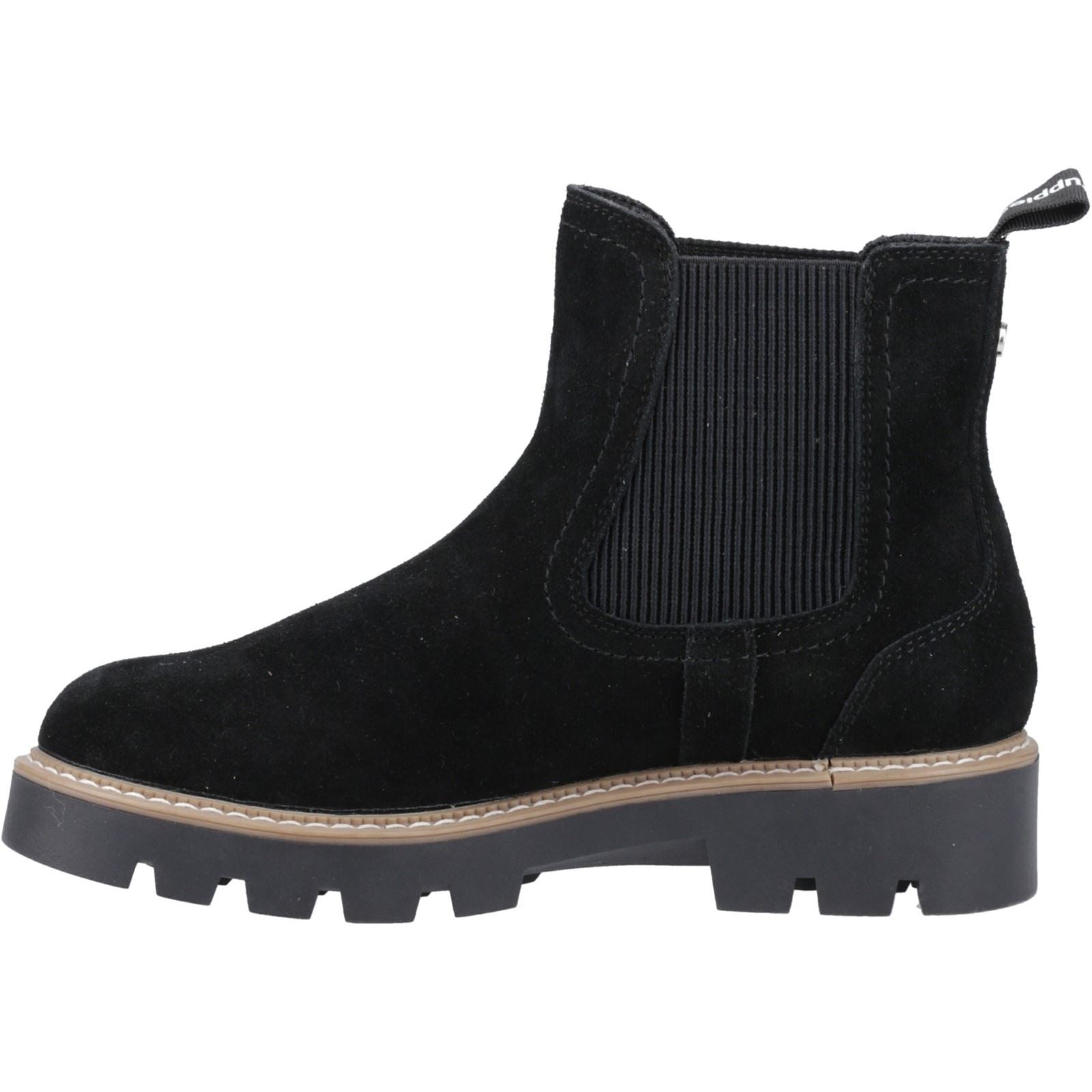 Hush Puppies Aofie Damen Chelsea Stiefeletten aus schwarzem Wildleder