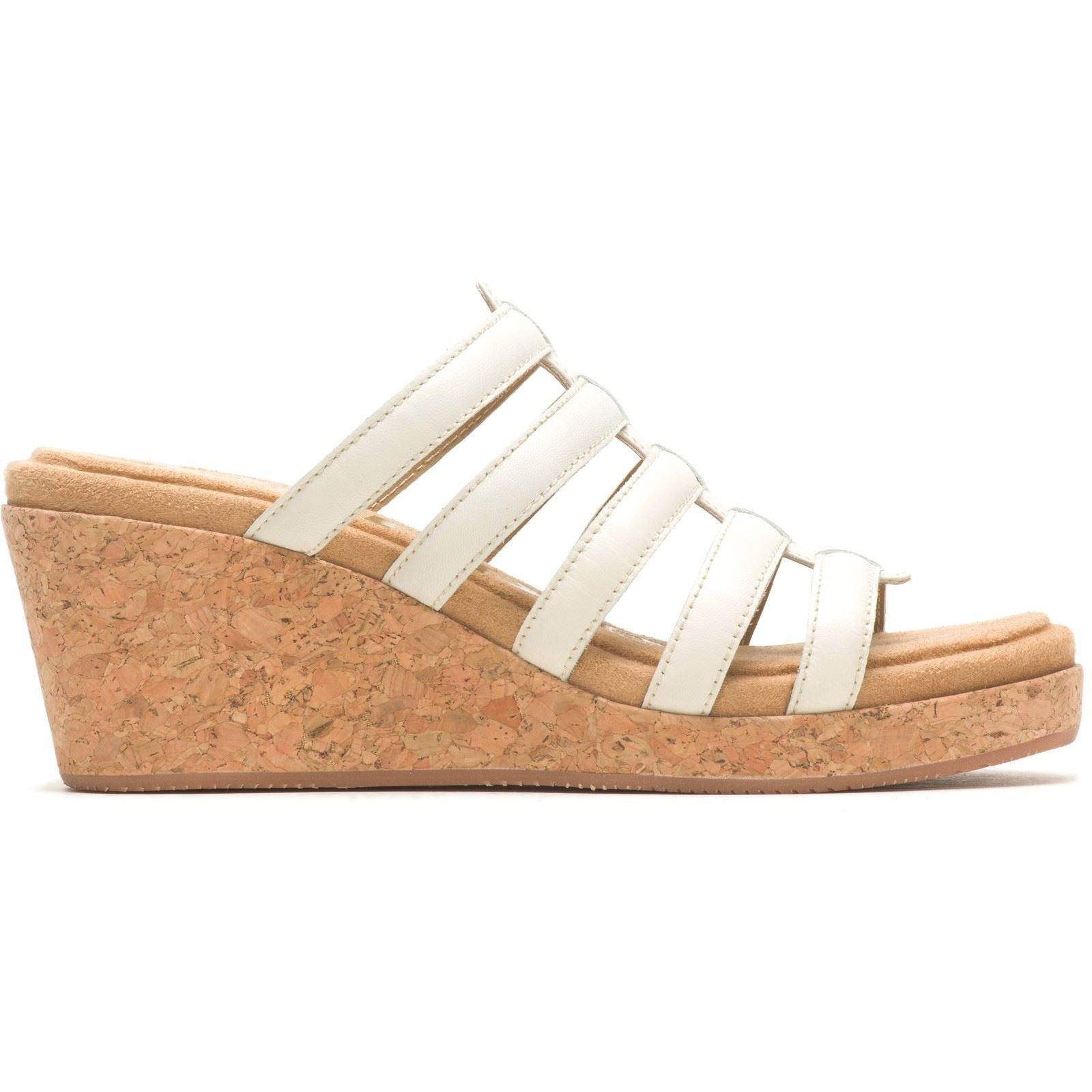 Hush Puppies Willow Slide Leder Damen Keilabsatz Weiß
