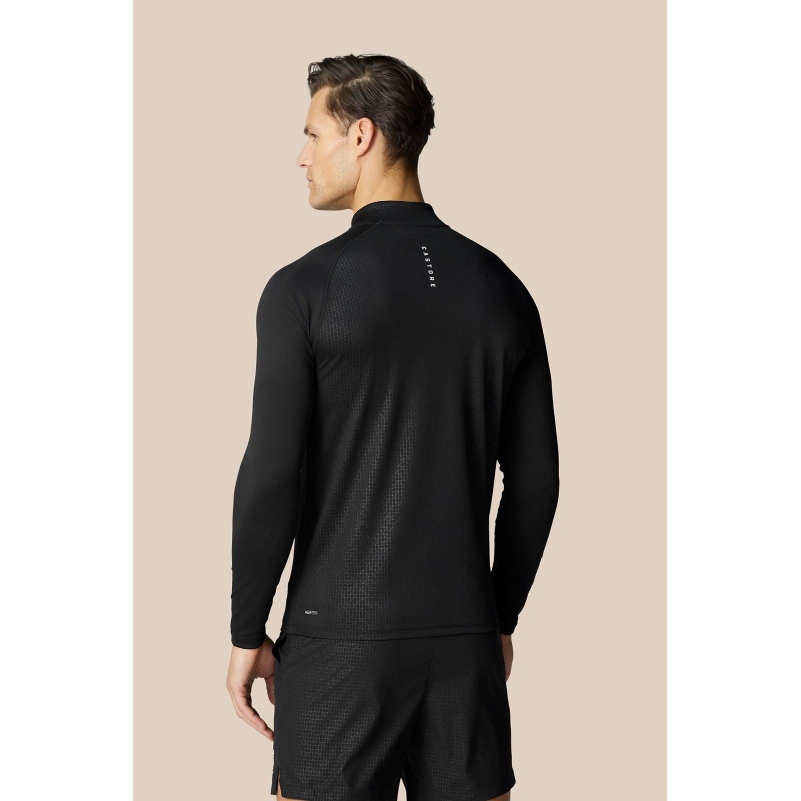 Castore Adapt 1/4 Zip Top Polyester Herren Schwarze Farbe Sport-T-Shirts