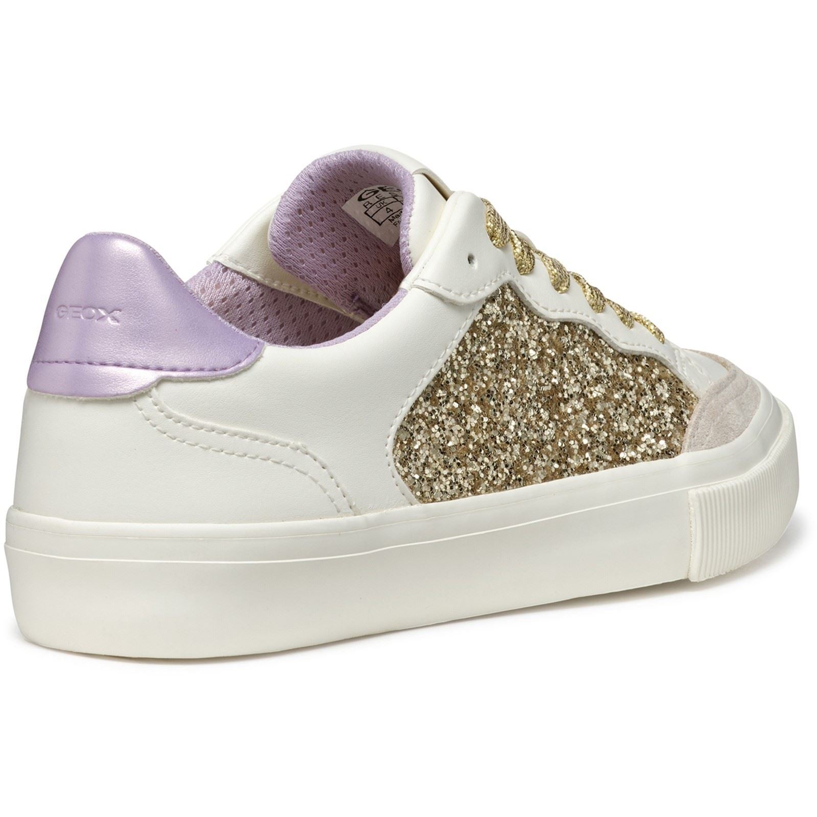Geox D EMMELENY Damen Sneaker In Optik Weiß/Lichtgold